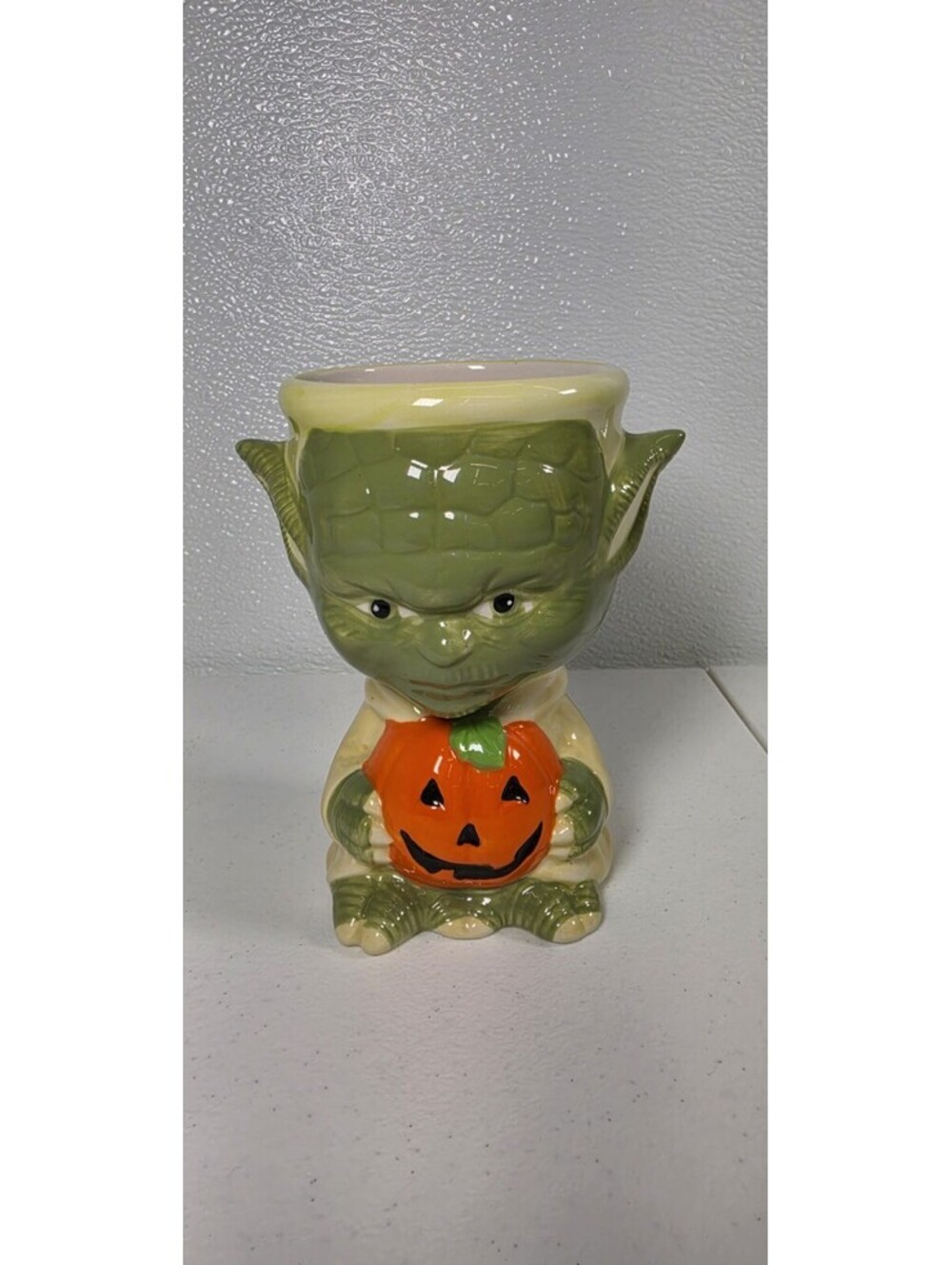 Star Wars Yoda Halloween Pumpkin Ceramic Goblet Mug Galerie Lucasfilm 6"